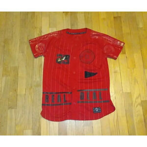 Billionaire Boys Club Baseball Jersey Real Deal Red Gold YOUTH XL 18-20